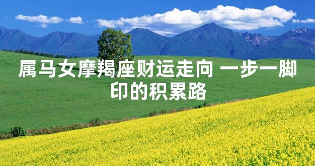 属马女摩羯座财运走向 一步一脚印的积累路